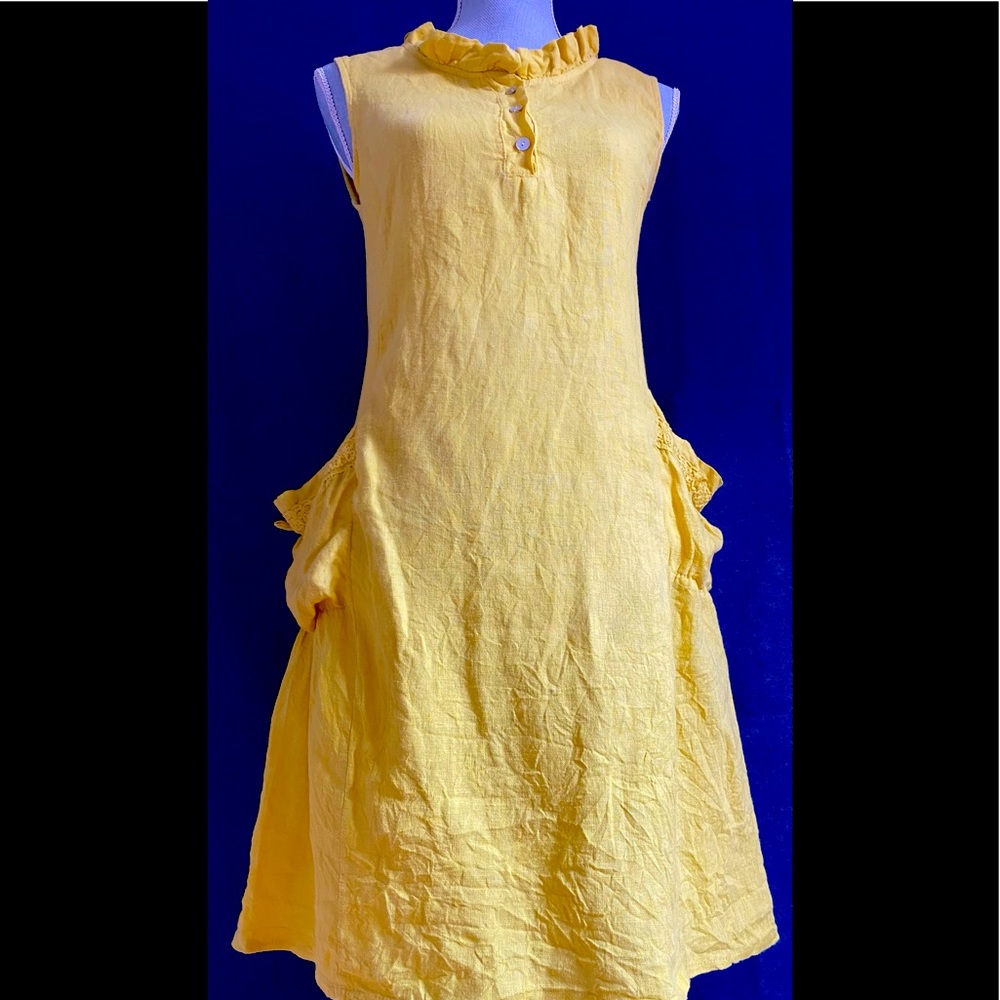Beautiful, Italian yellow linen dress.